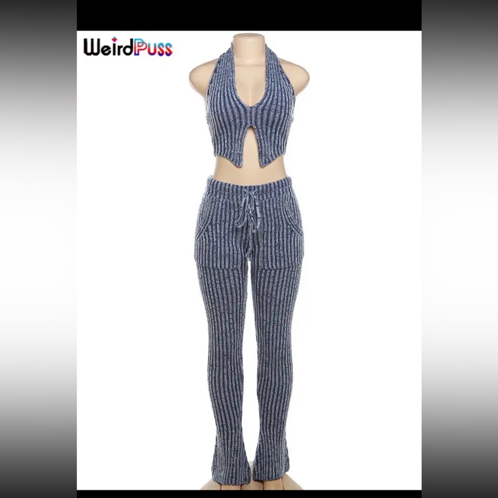 Denim style two piece set